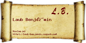 Laub Benjámin névjegykártya