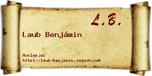 Laub Benjámin névjegykártya